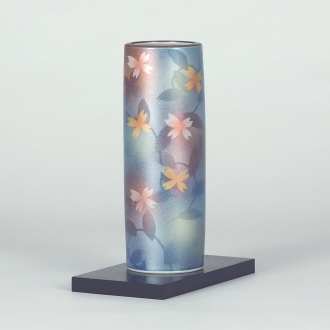 九谷燒-【櫻時】銀彩漸層花器